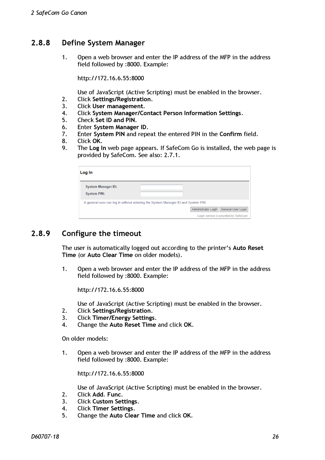 Nuance comm D60707-18 manual Define System Manager, Configure the timeout 