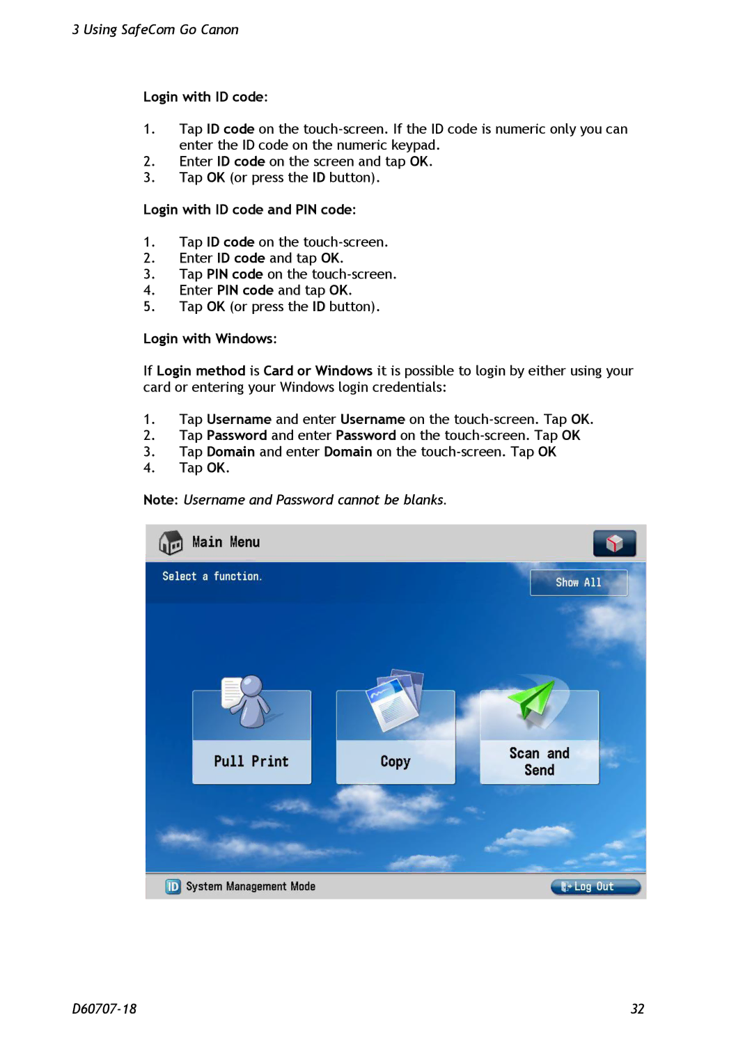 Nuance comm D60707-18 manual Login with ID code and PIN code, Login with Windows 