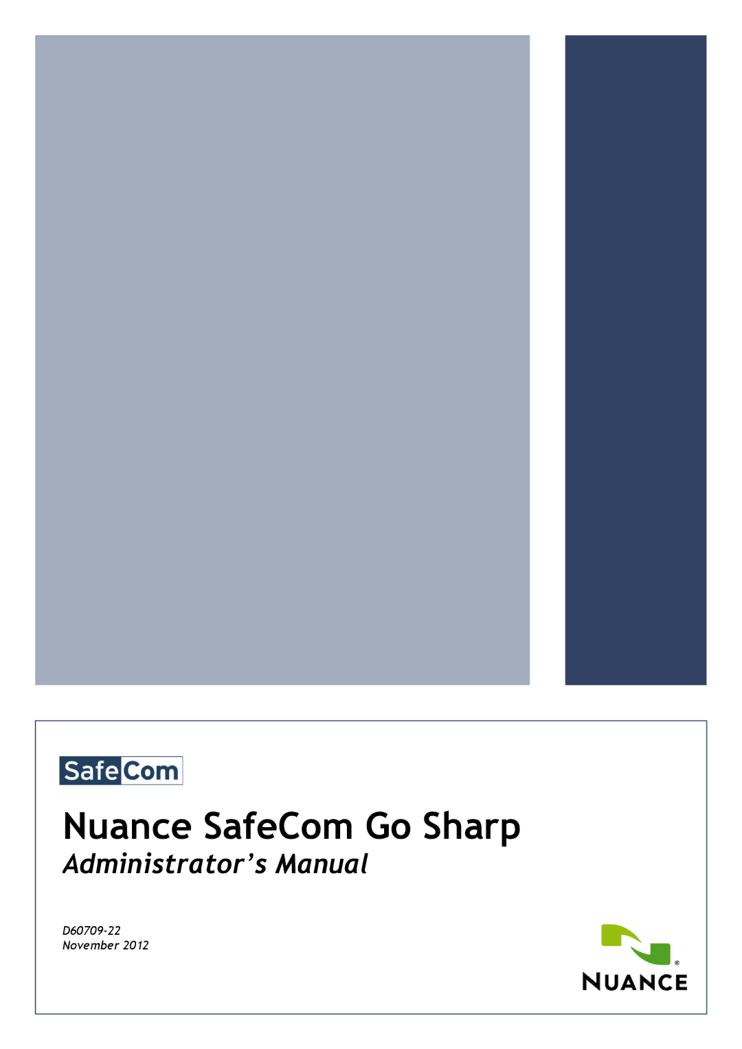 Nuance comm D60709-22 manual Nuance SafeCom Go Sharp 