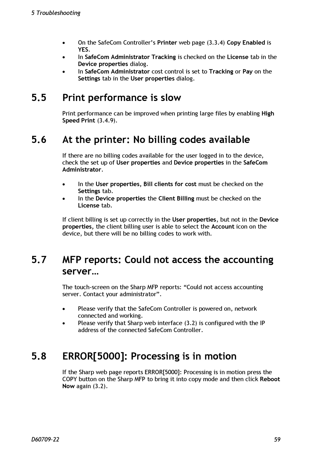 Nuance comm D60709-22 manual Print performance is slow, At the printer No billing codes available 