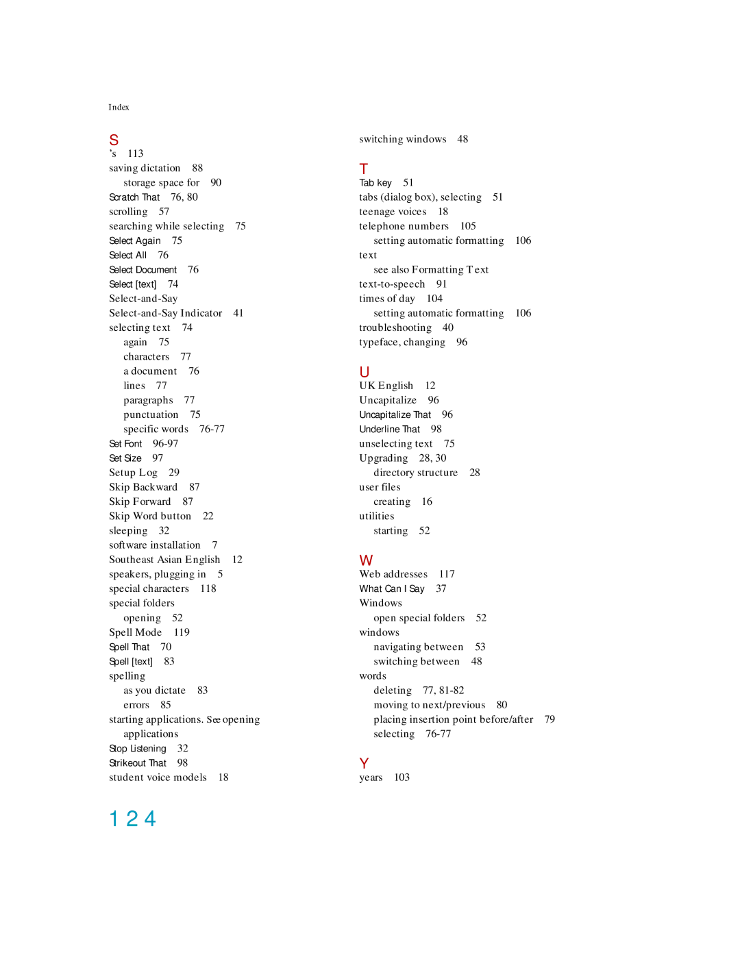 Nuance comm K609A-GC3-11.0, K609A-WN9-11.0, K609A-G00-11.0, K609AGC3110 manual 124 