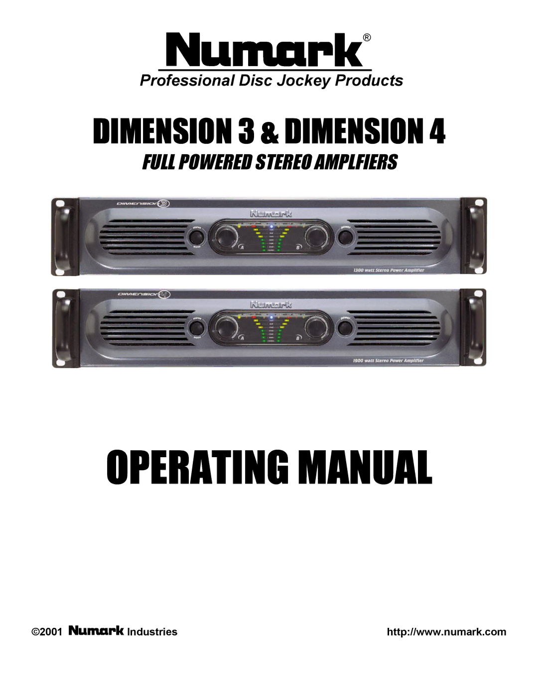 Numark Industries 3, 4 manual Operating Manual, Professional Disc Jockey Products 