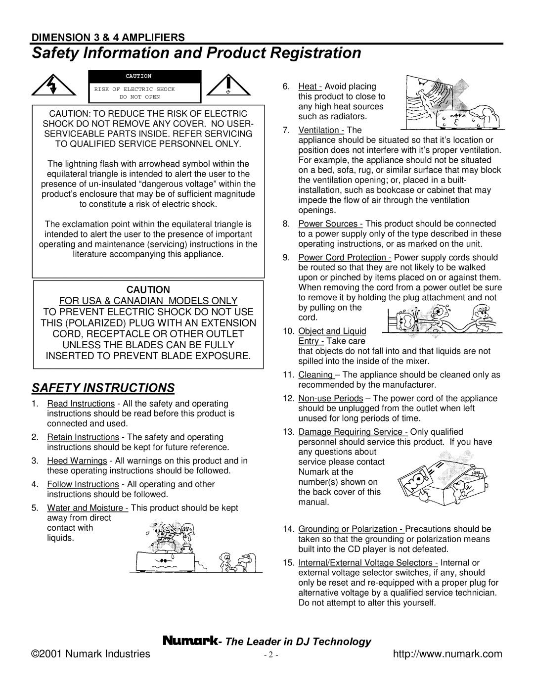 Numark Industries 4, 3 manual Safety Information and Product Registration, Leader in DJ Technology 