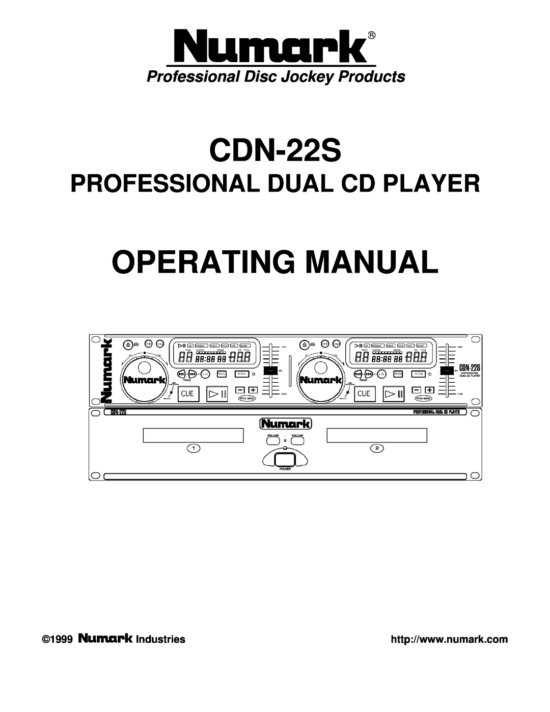 Numark Industries CDN-22S manual Professional Disc Jockey Products, Operating Manual, Professional Dual Cd Player 