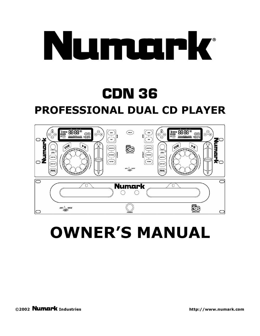 Numark Industries CDN 36 owner manual Cdn 