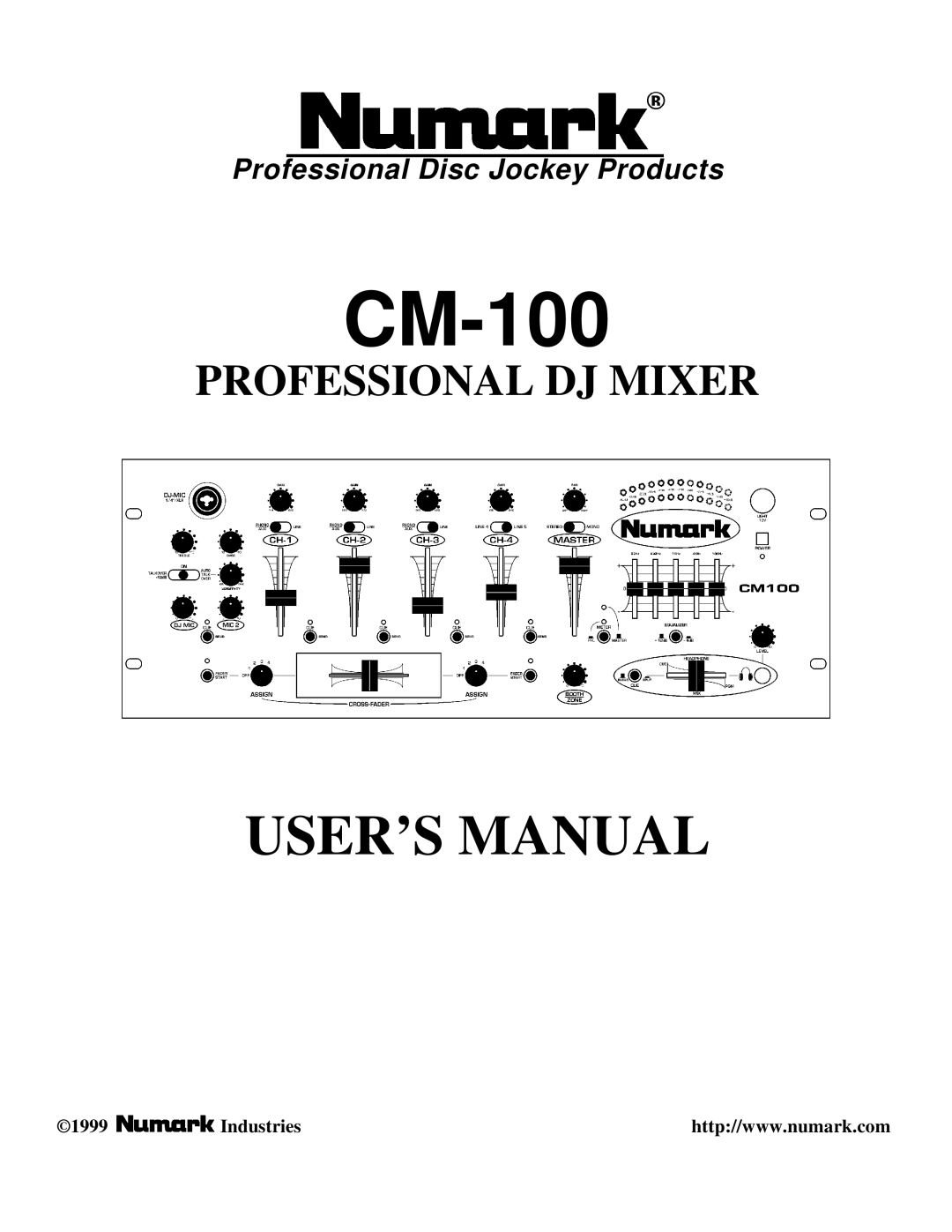 Numark Industries CM-100 user manual 