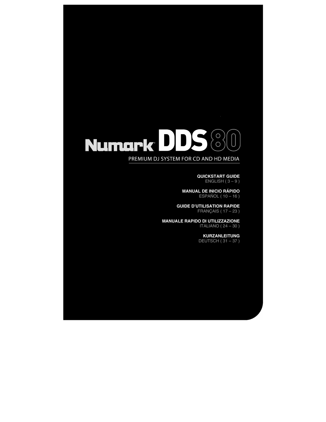 Numark Industries DDS80 quick start Quickstart Guide 