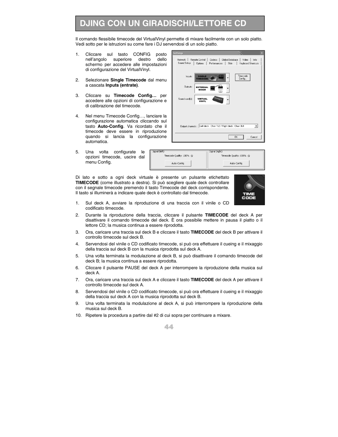 Numark Industries DJ Equipment quick start manual Djing CON UN GIRADISCHI/LETTORE CD 