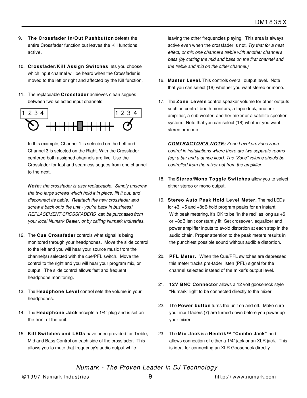 Numark Industries DM 1835X owner manual DM1835X 