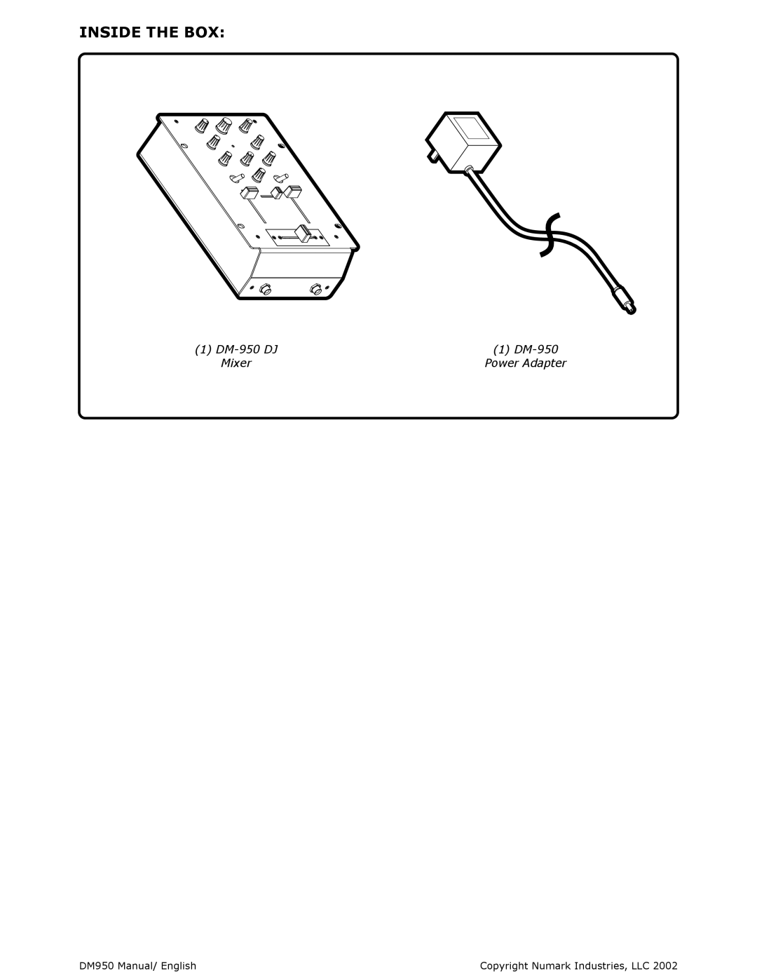 Numark Industries DM-950 operating instructions DM950 Manual/ English 