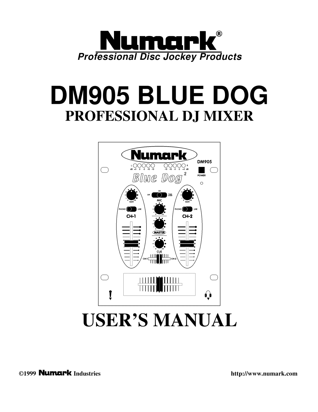 Numark Industries user manual DM905 Blue DOG 