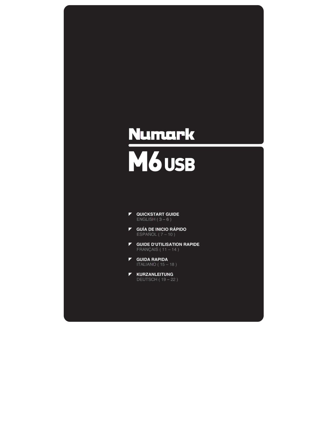 Numark Industries M6 quick start Quickstart Guide 