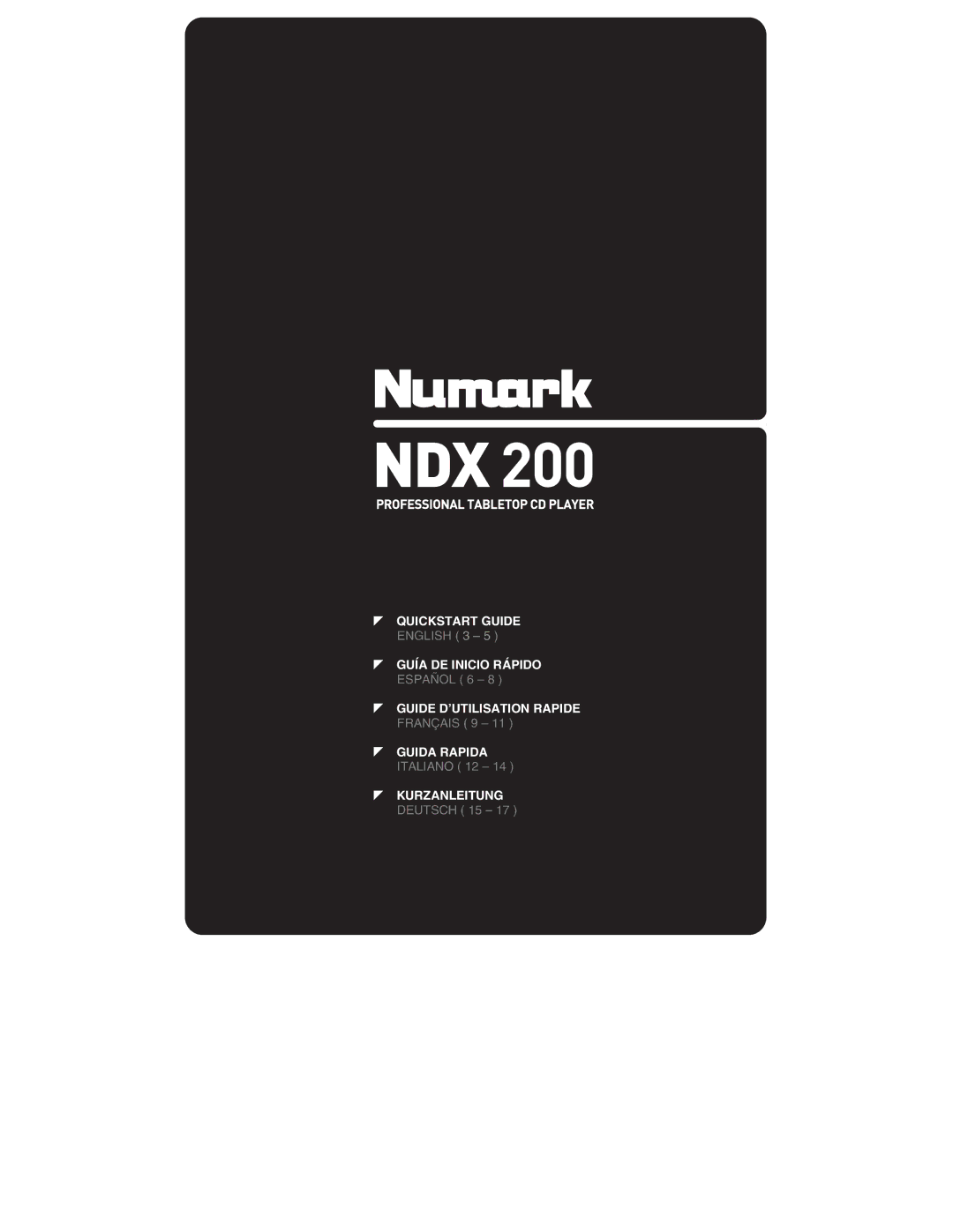 Numark Industries NDX 200 quick start Quickstart Guide 