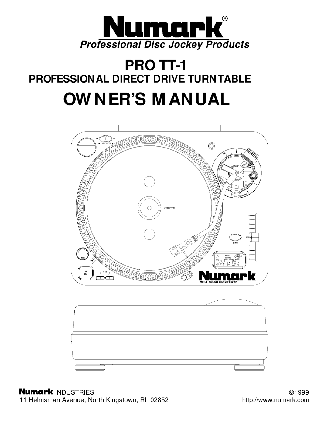 Numark Industries PRO TT-1 owner manual 