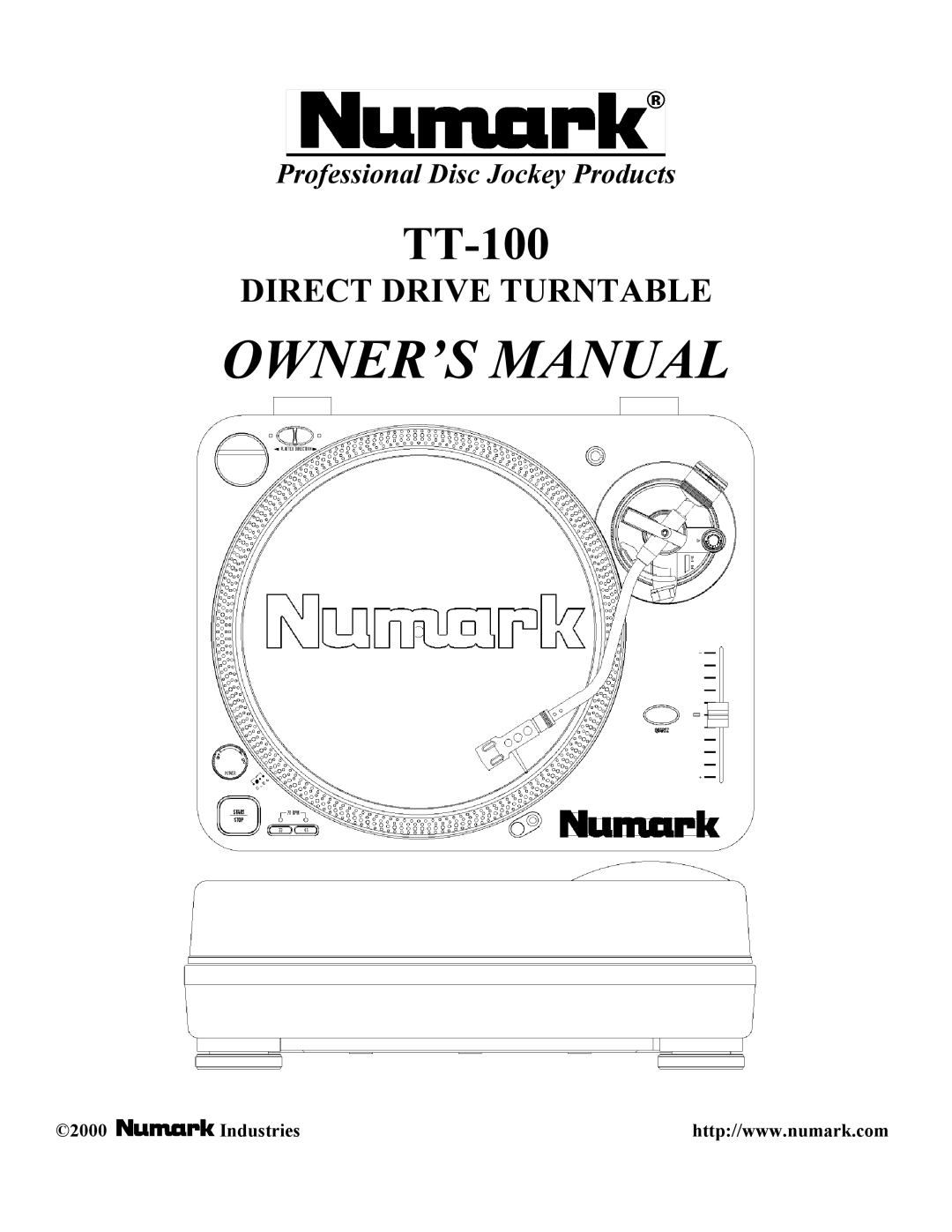 Numark Industries TT-100 owner manual 