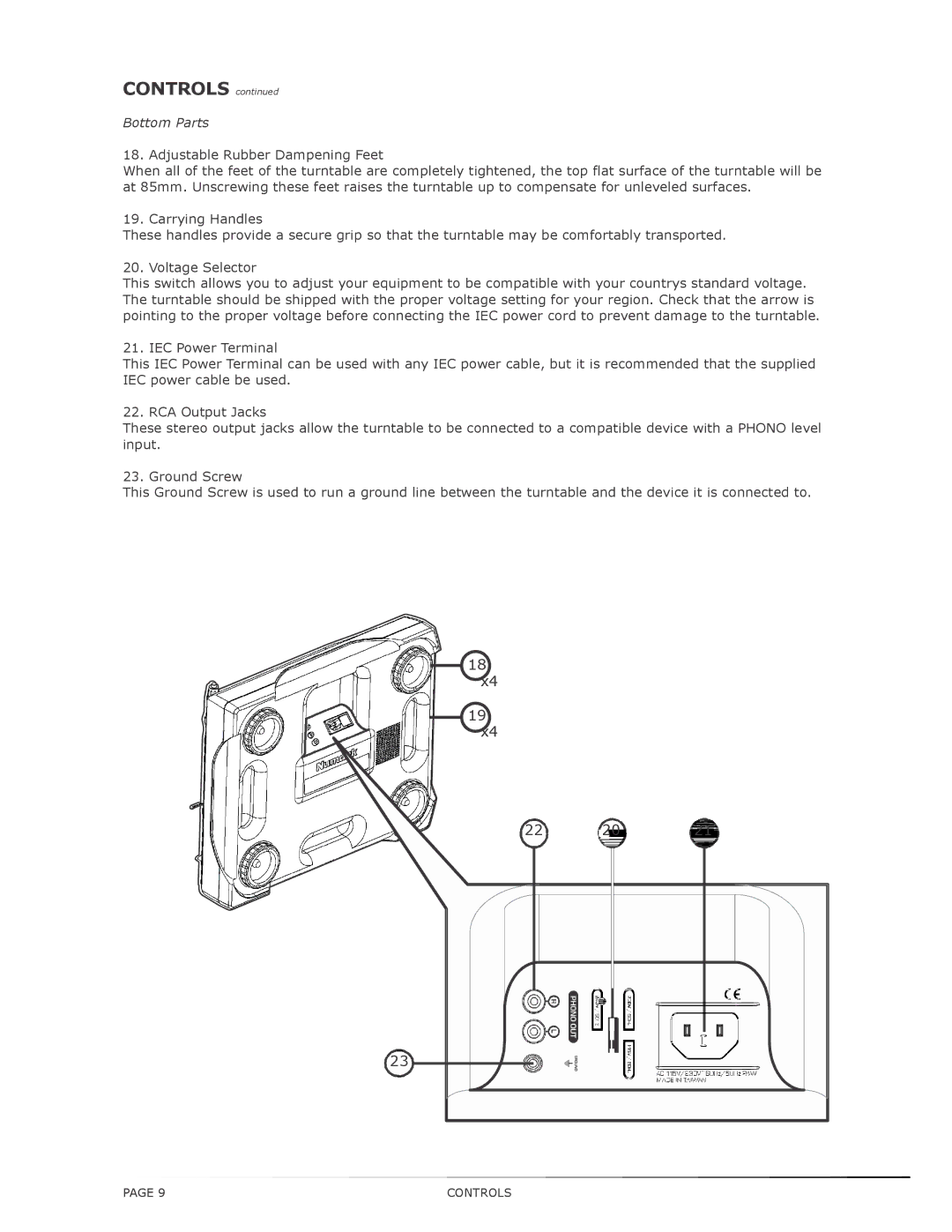 Numark Industries TT200 operating instructions Bottom Parts 