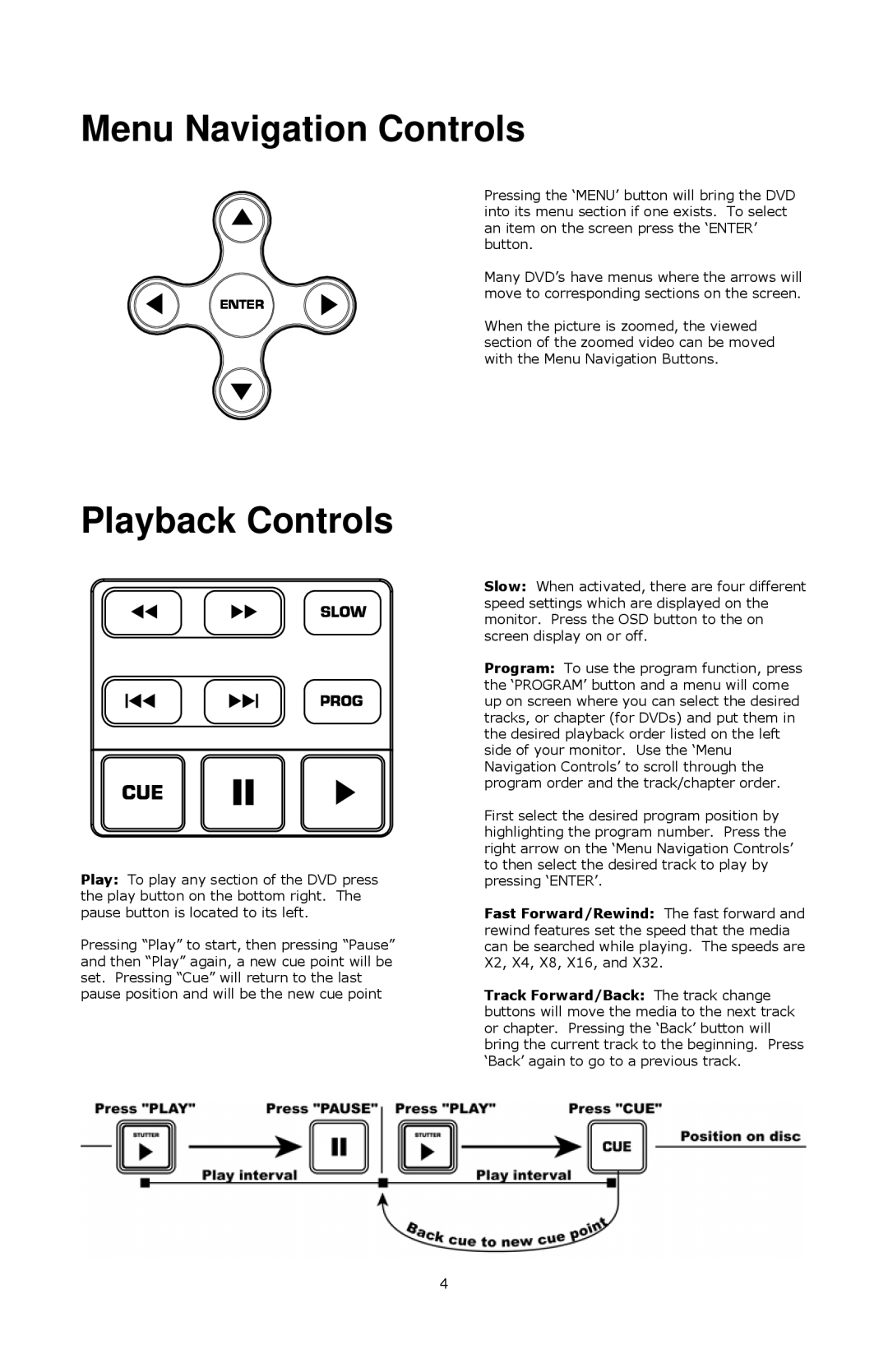 Numark Industries VJ01 quick start Menu Navigation Controls 