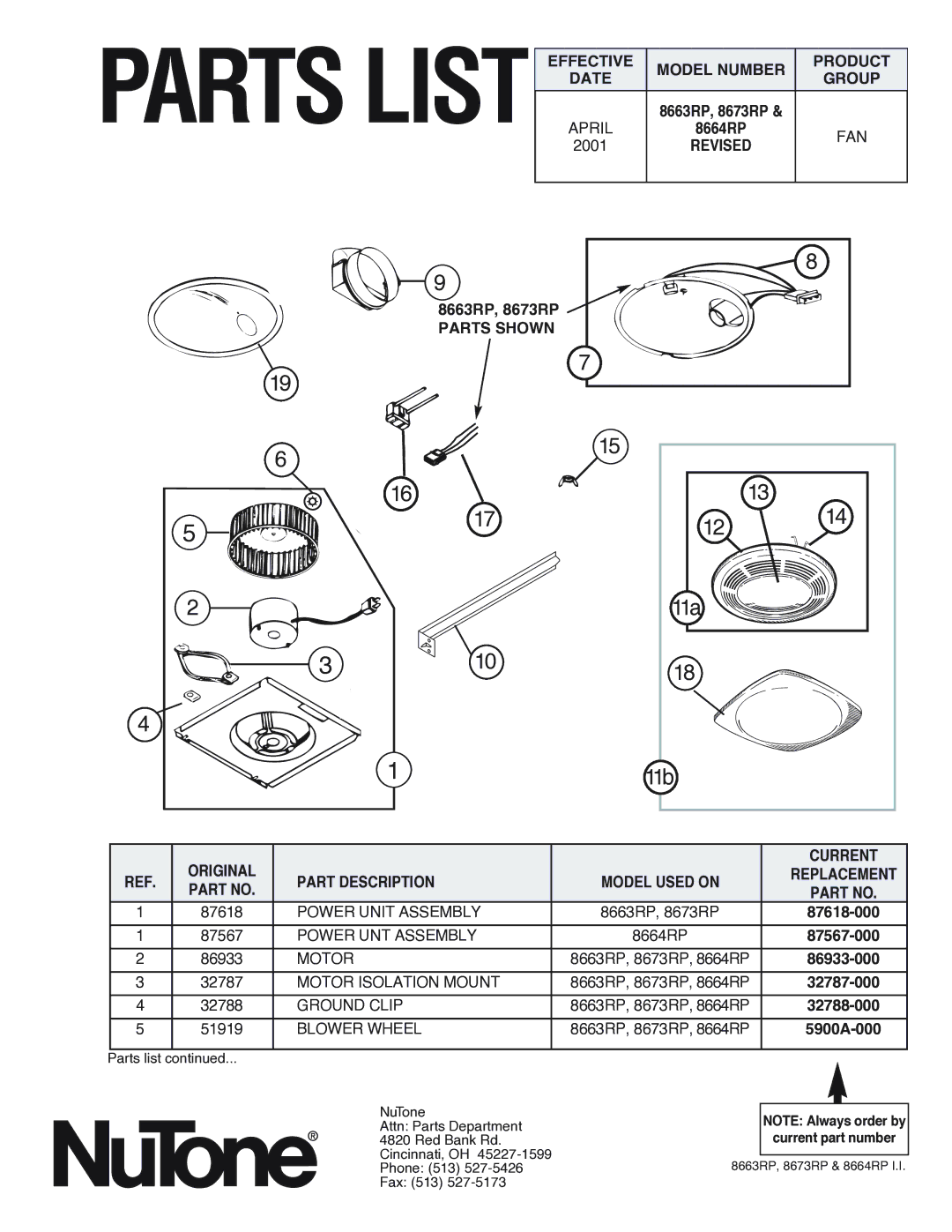 NuTone 8664RP important safety instructions 8663RP, 8673RP, 87567-000, 86933-000, 32787-000, 32788-000, 5900A-000 