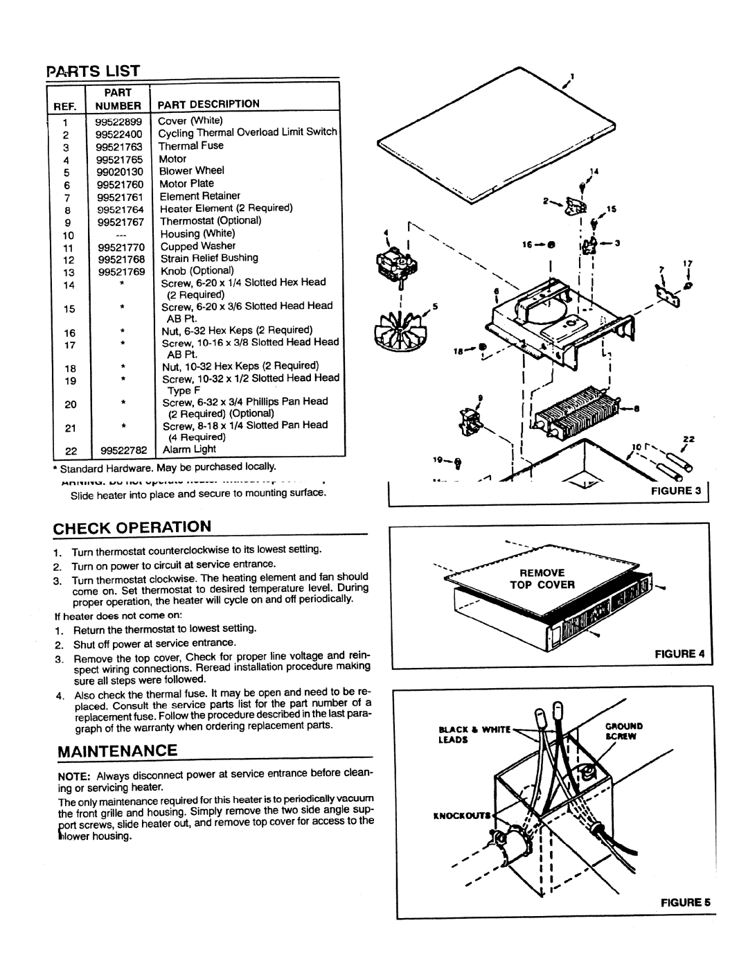 NuTone 9112NT manual 