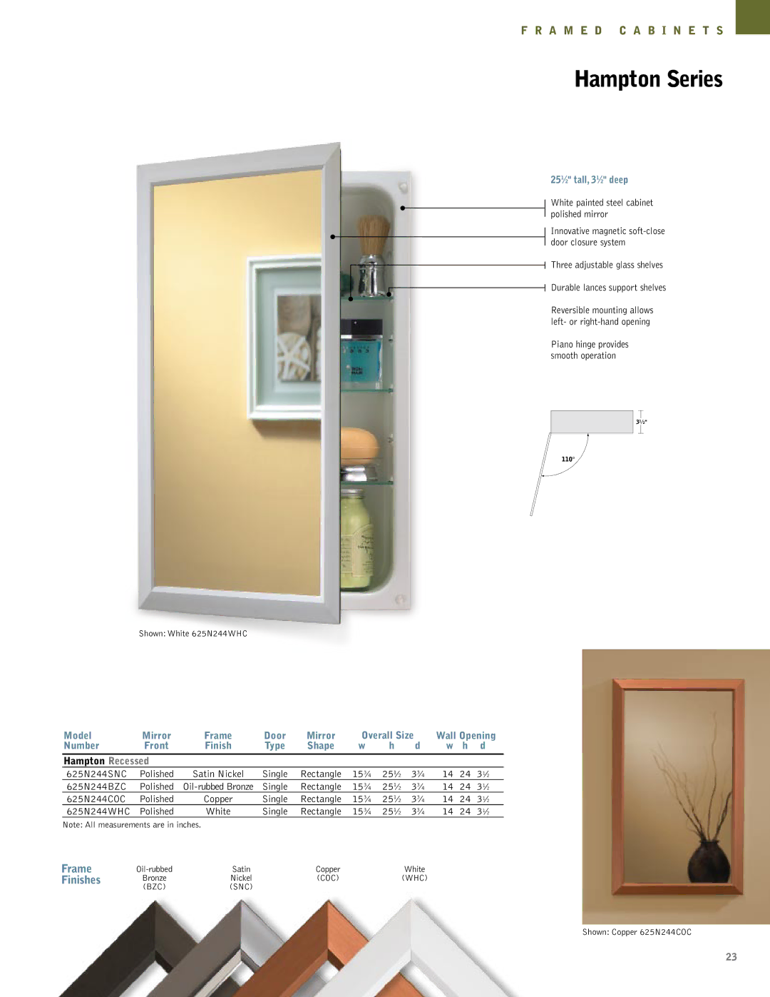 NuTone Hampton Series manual Hampton Recessed 