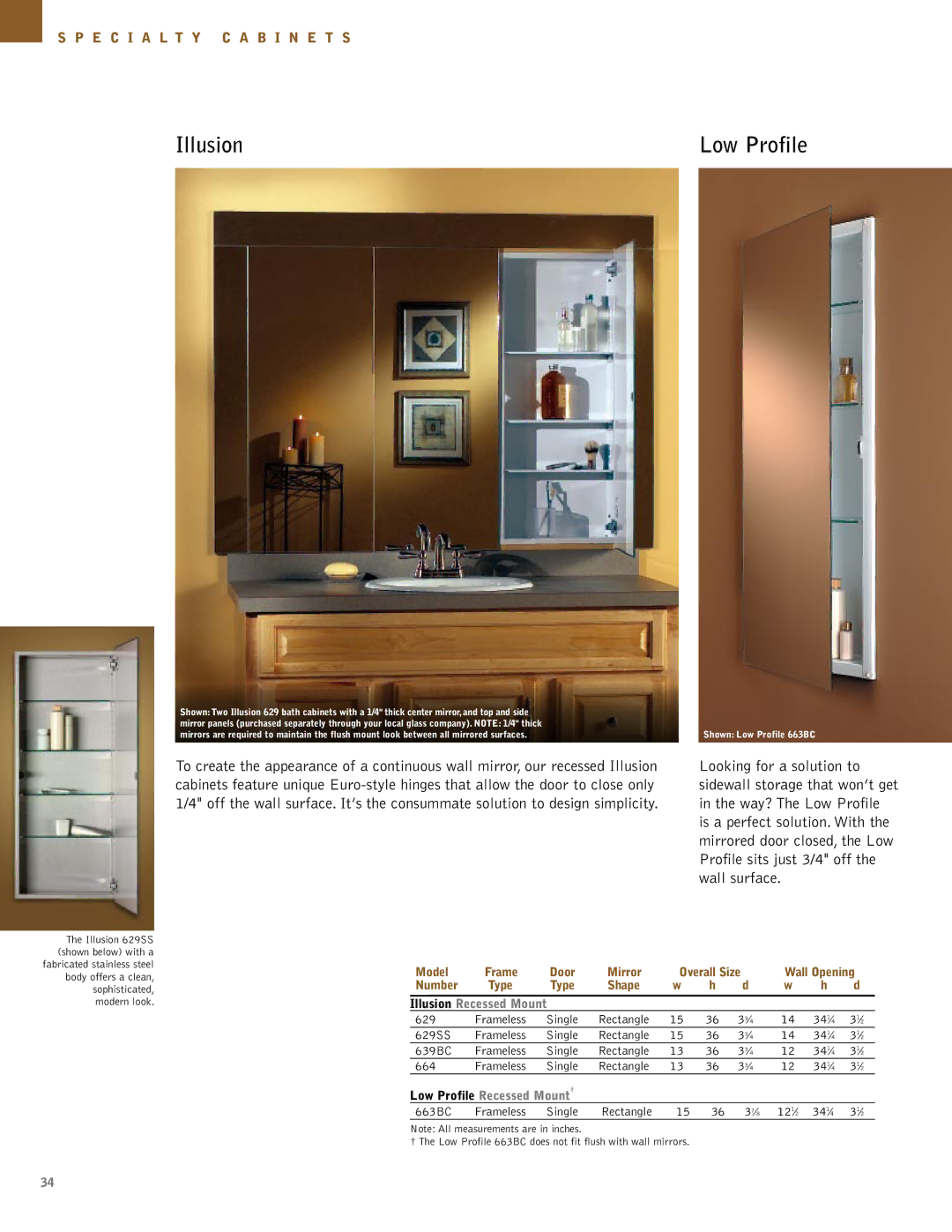 NuTone Hampton Series manual Low Profile, Illusion Recessed Mount 