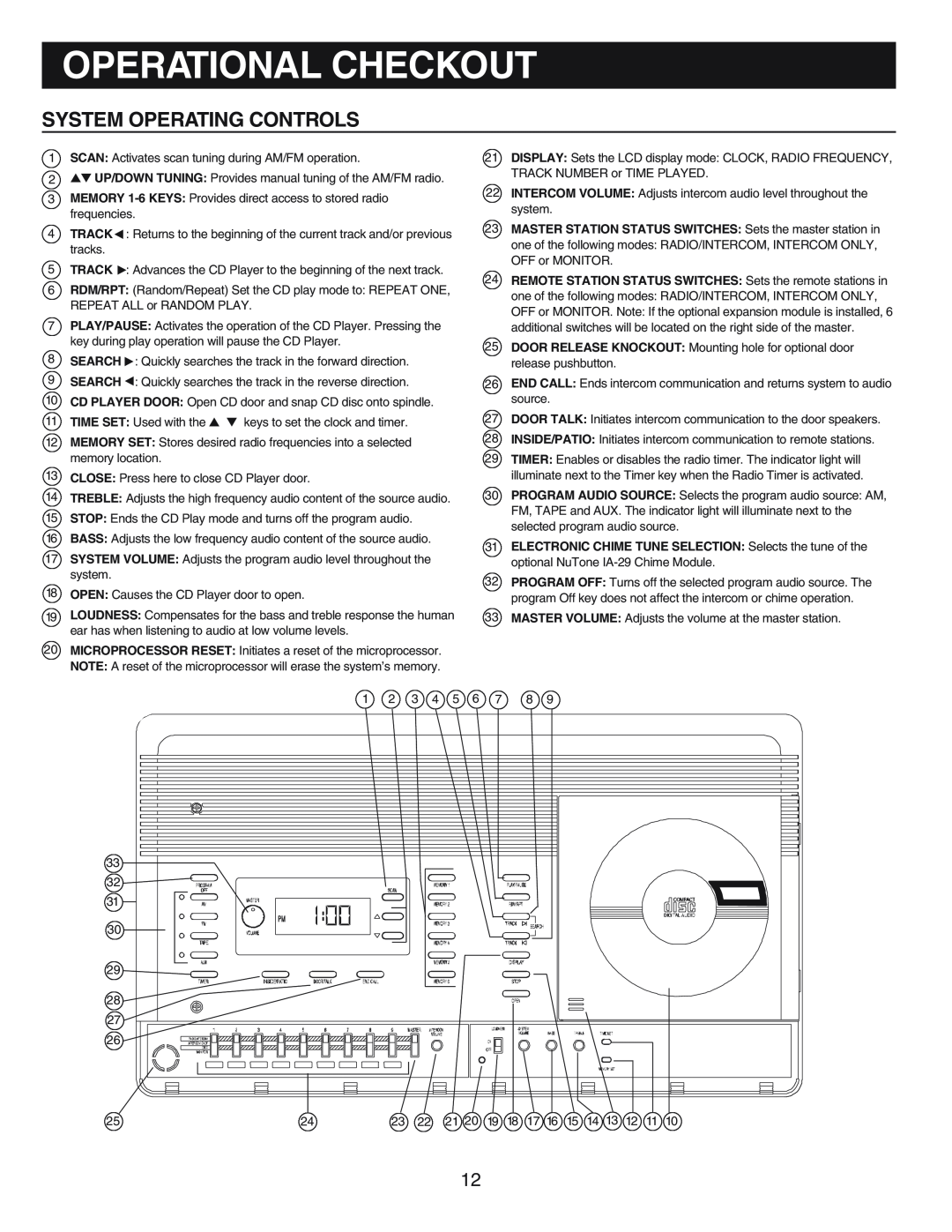 NuTone IM-440 Series installation instructions 4TRACK Returns to the beginning of the current track and/or previous tracks 