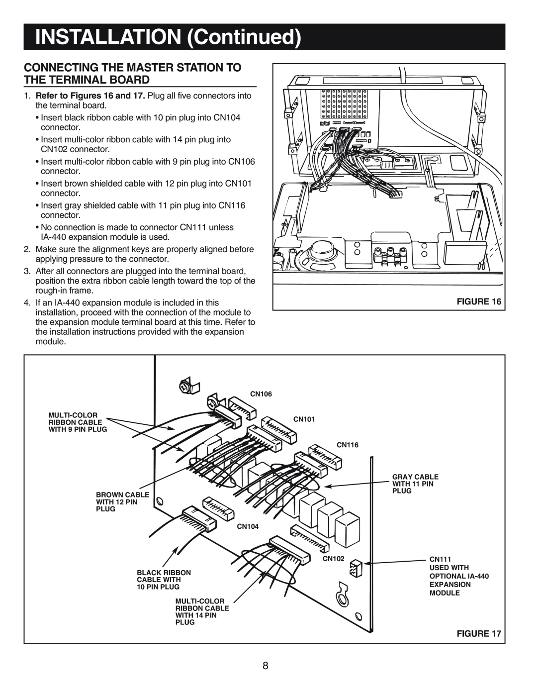 NuTone IM-440 Series installation instructions INSTALLATION Continued 