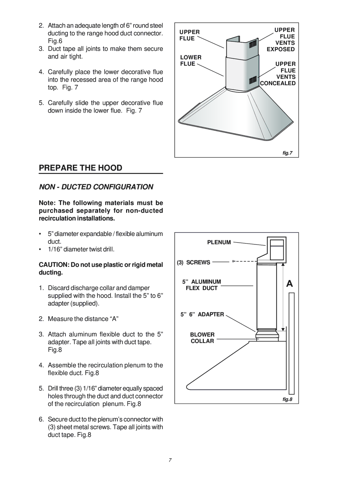 NuTone NP50000, NP503004 manual NON Ducted Configuration 