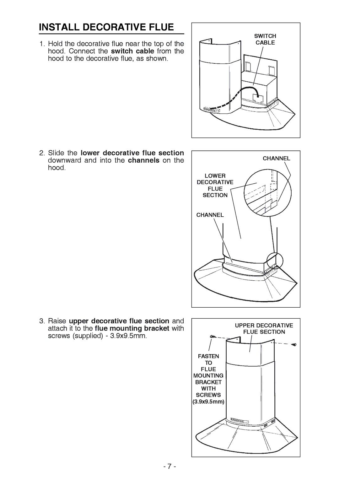 NuTone NP629004 manual Install Decorative Flue 