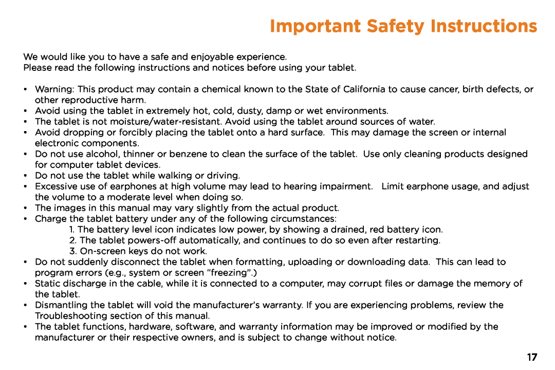NuVision TM1088 quick start Important Safety Instructions 