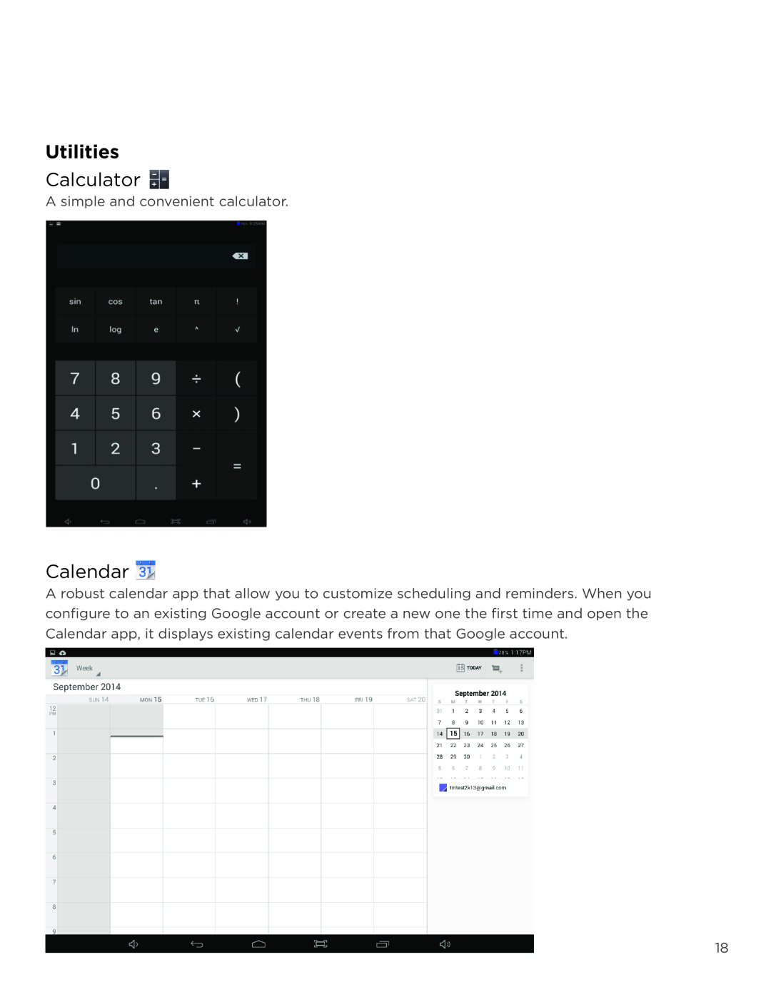 NuVision TM1218 user manual Calculator, Calendar, Utilities 