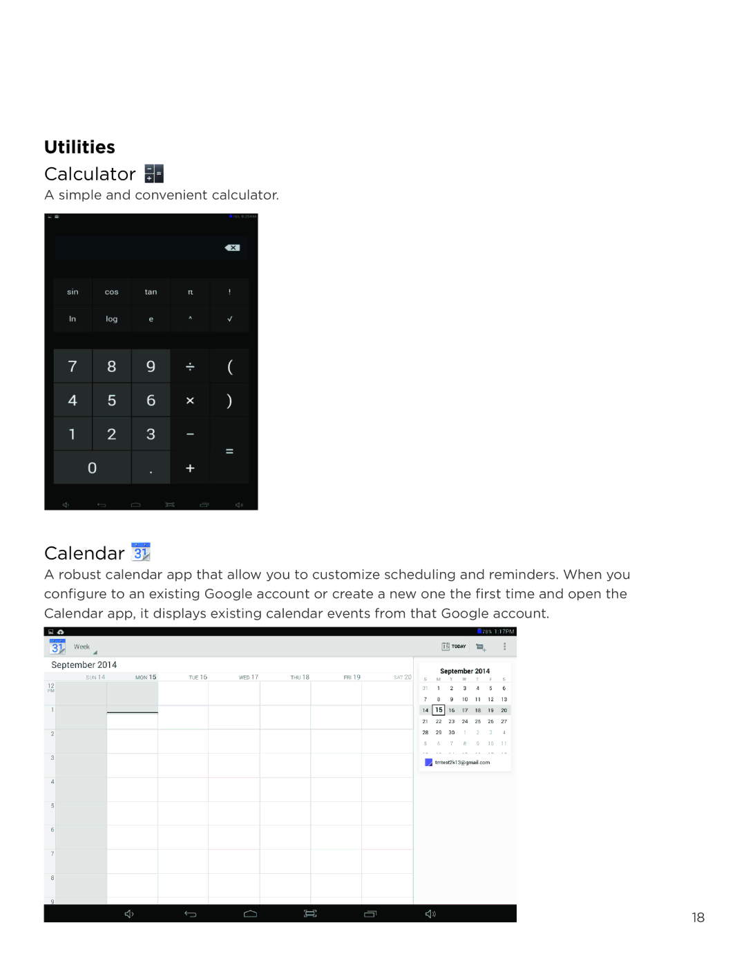 NuVision TM1218 user manual Calculator, Calendar 