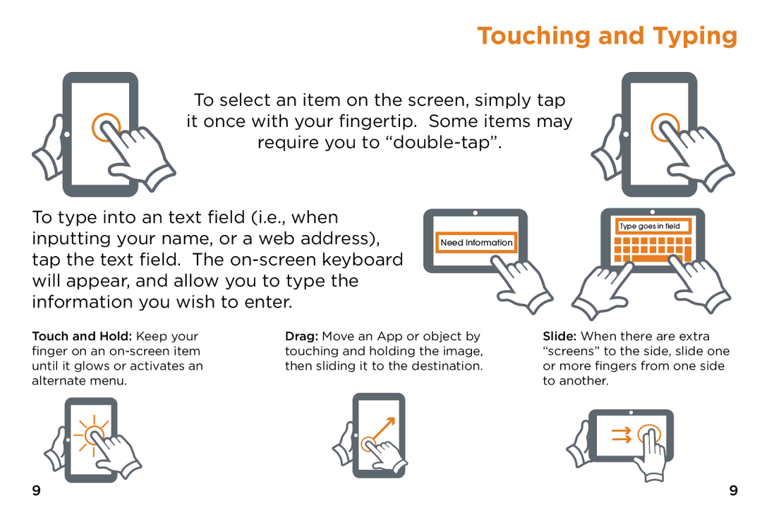 NuVision TM1318 quick start Touching and Typing 