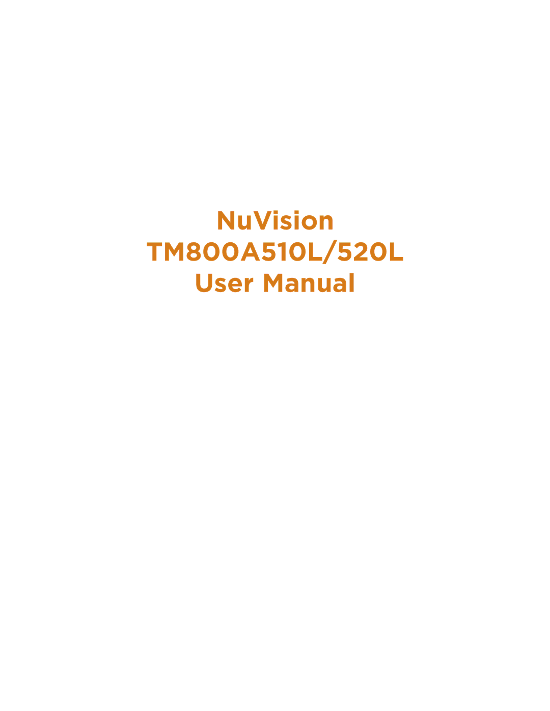 NuVision TM800A520L, TM800A510L quick start Tablet Quick Start Guide, Chapter Title 