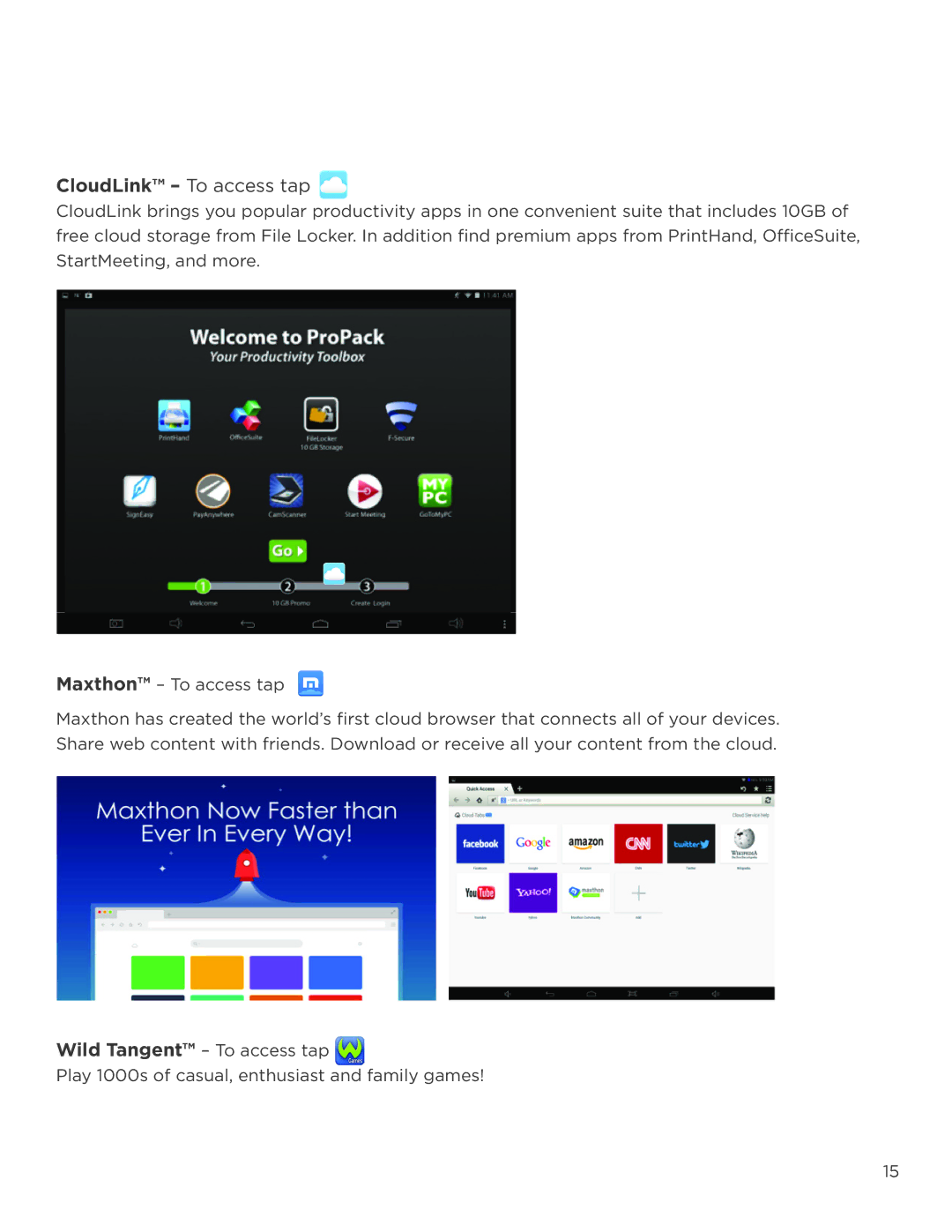 NuVision 520L, TM800A510L user manual CloudLink To access tap 