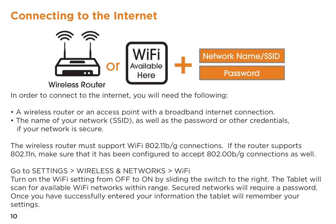 NuVision TM800A510L, TM800A520L quick start WiFi, Connecting to the Internet 