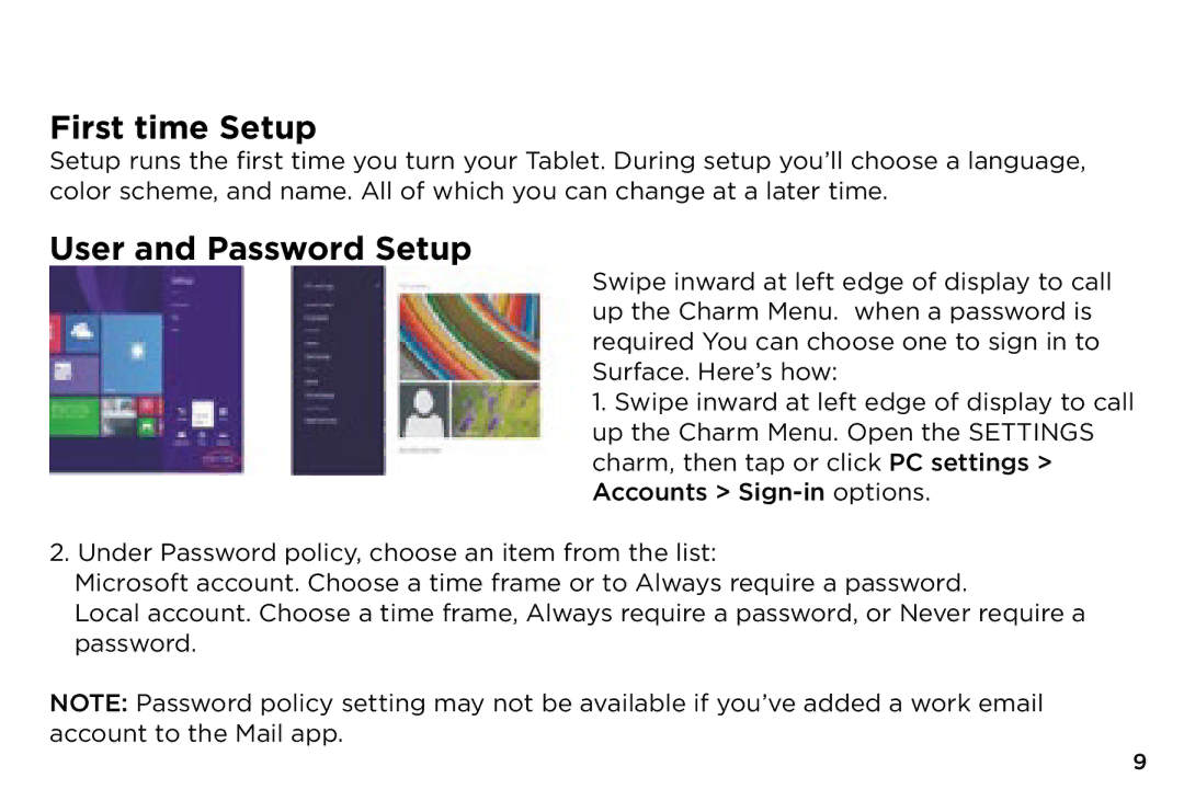 NuVision TM808 quick start First time Setup, User and Password Setup 