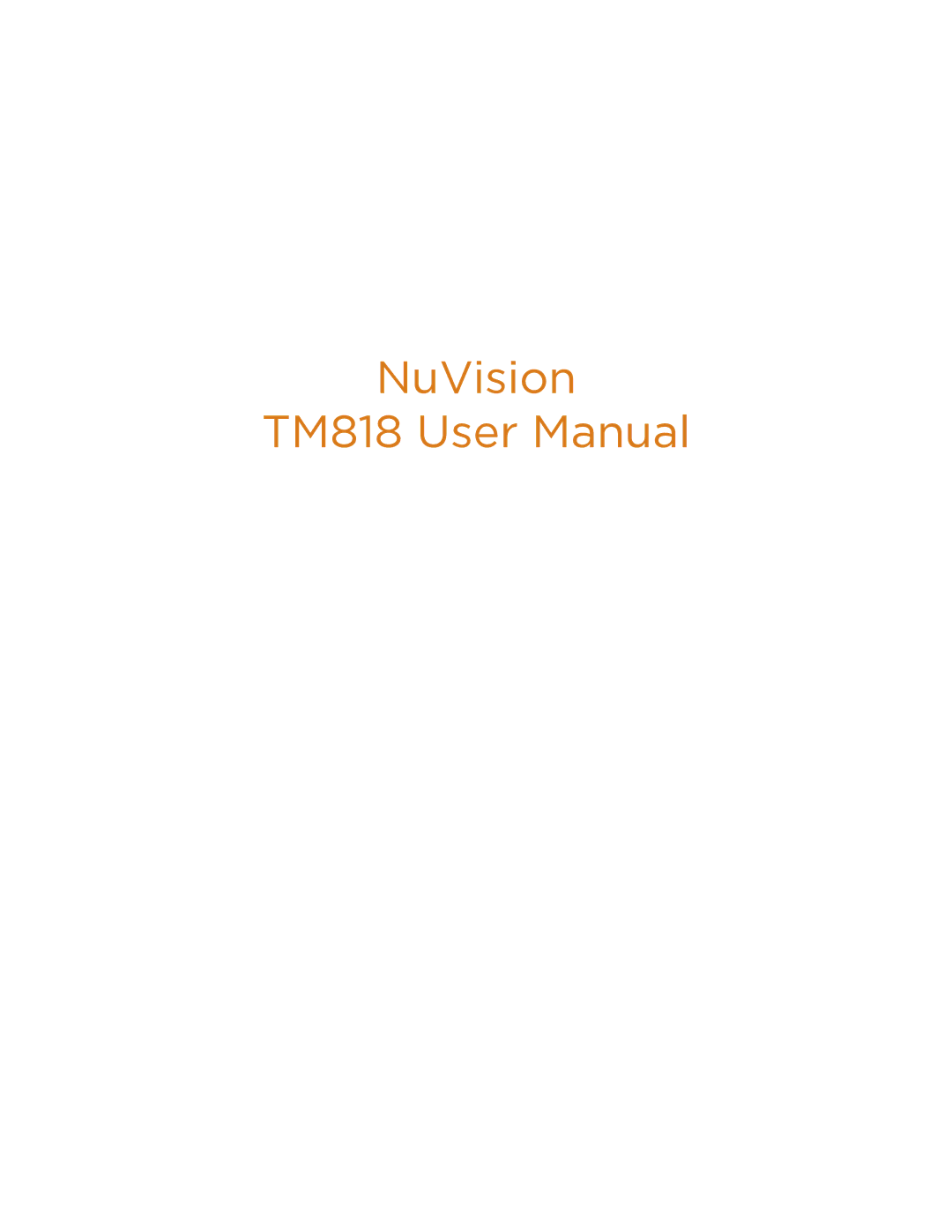 NuVision TM818 user manual NuVision 