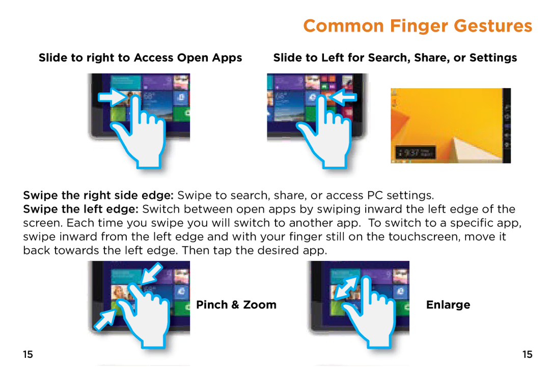 NuVision v2-073014 quick start Common Finger Gestures 