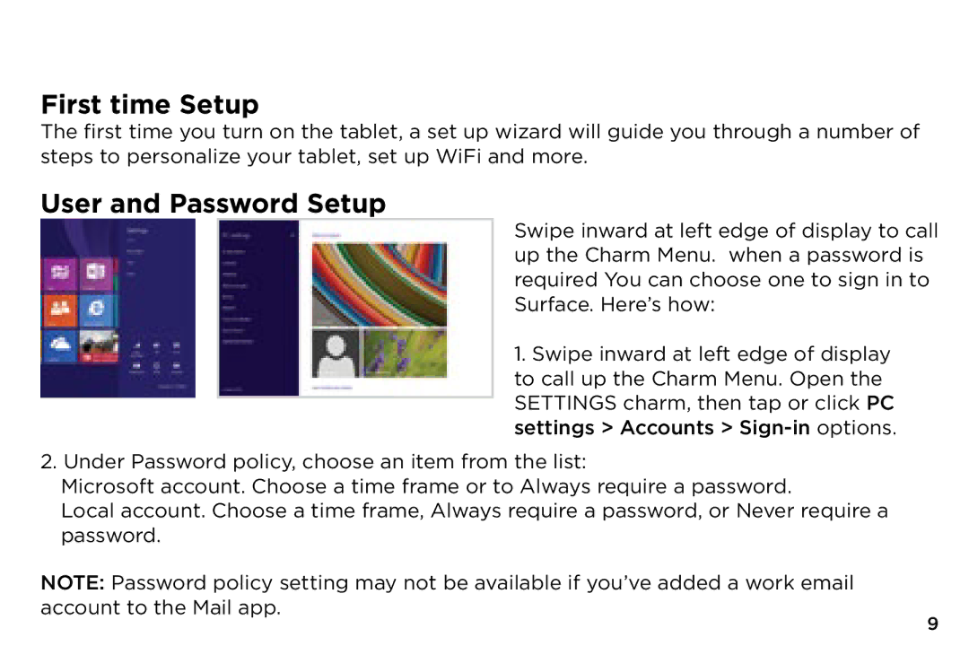 NuVision v2-073014 quick start First time Setup, User and Password Setup 