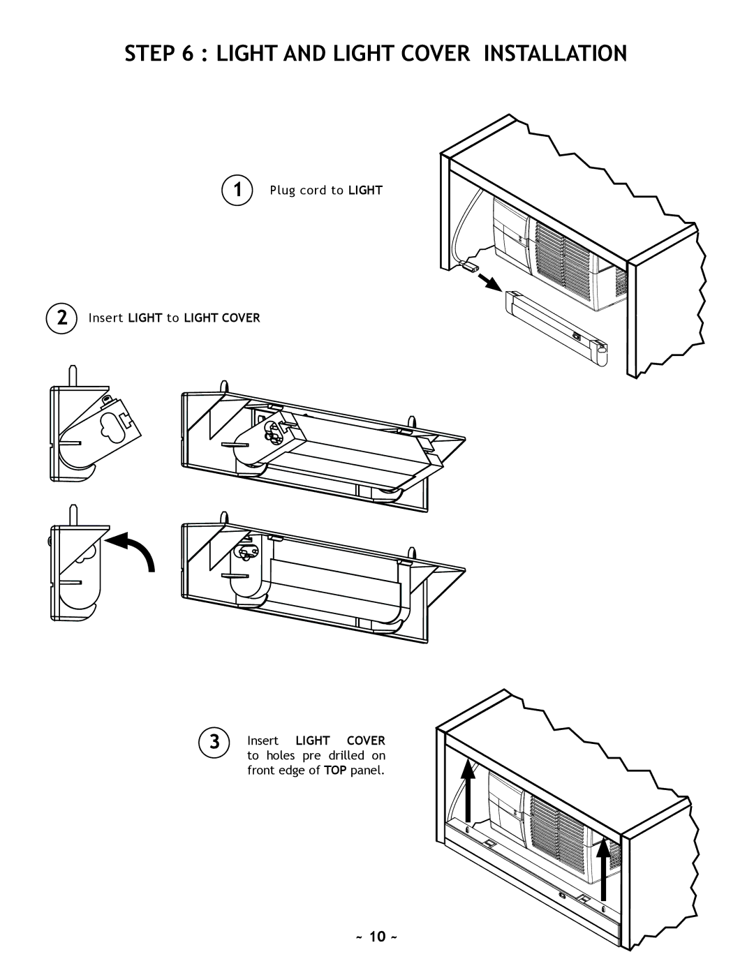 Nuvo 110, 220 manual Light and Light Cover Installation 