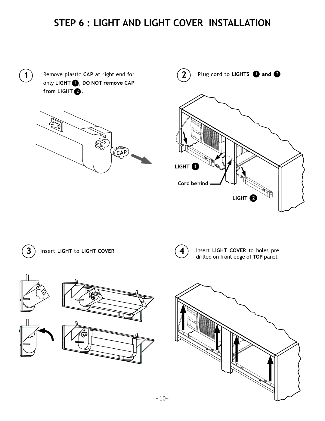 Nuvo 500, 250 operation manual Light and Light Cover Installation 