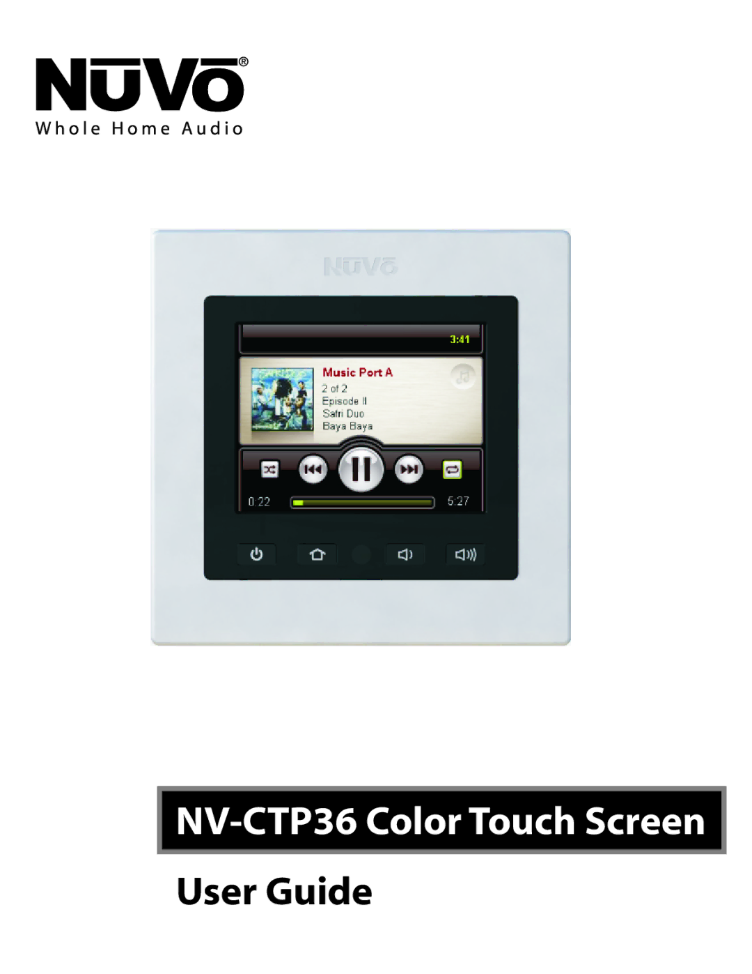 Nuvo manual NV-CTP36 Color Touch Screen 