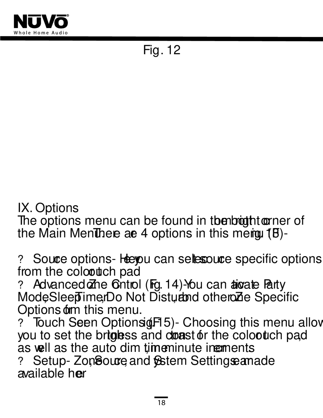 Nuvo NV-CTP36 manual IX. Options 