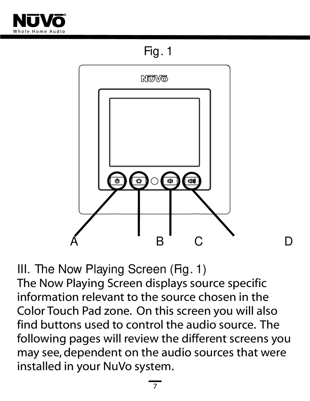 Nuvo NV-CTP36 manual Ab Cd, III. The Now Playing Screen Fig 