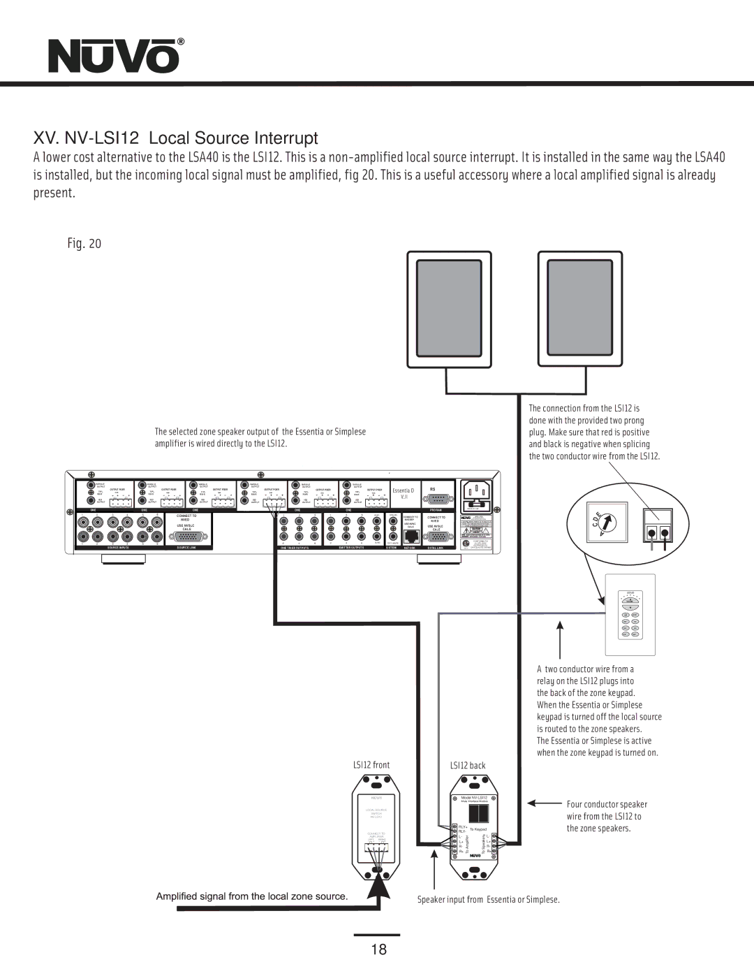 Nuvo NV-E6DXS-DC, NV-E6DMS-DC manual XV. NV-LSI12 Local Source Interrupt, Essentia D 