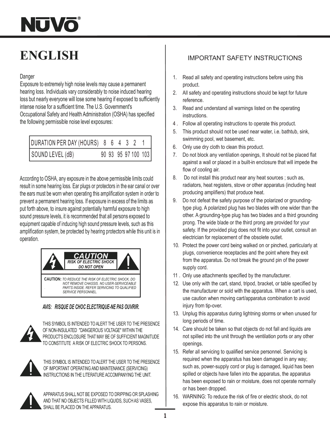 Nuvo NV-E6DMS-DC, NV-E6DXS-DC manual English 