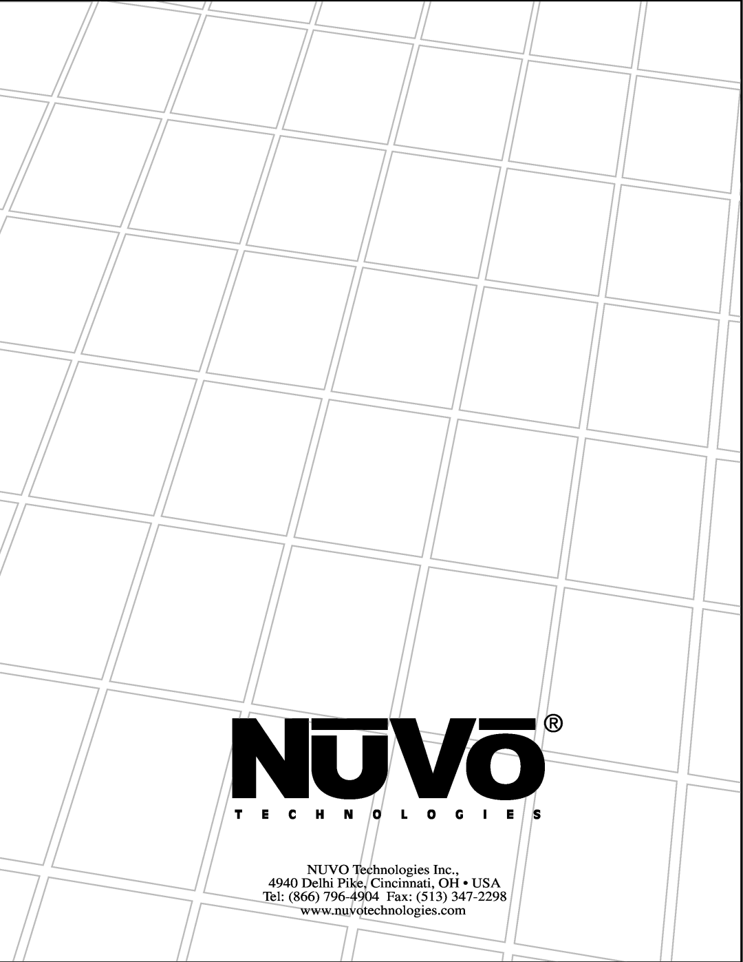 Nuvo NV-E6XS, NV-E6MS manual NUVO Technologies Inc, Delhi Pike, Cincinnati, OH USA, Tel 866 796-4904Fax 