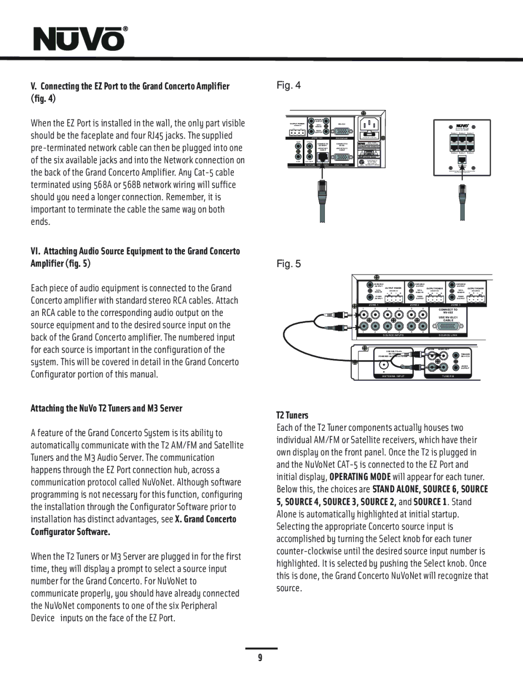 Nuvo NV-I8GMS, NV-I8GXS manual Connecting the EZ Port to the Grand Concerto Amplifier fig 