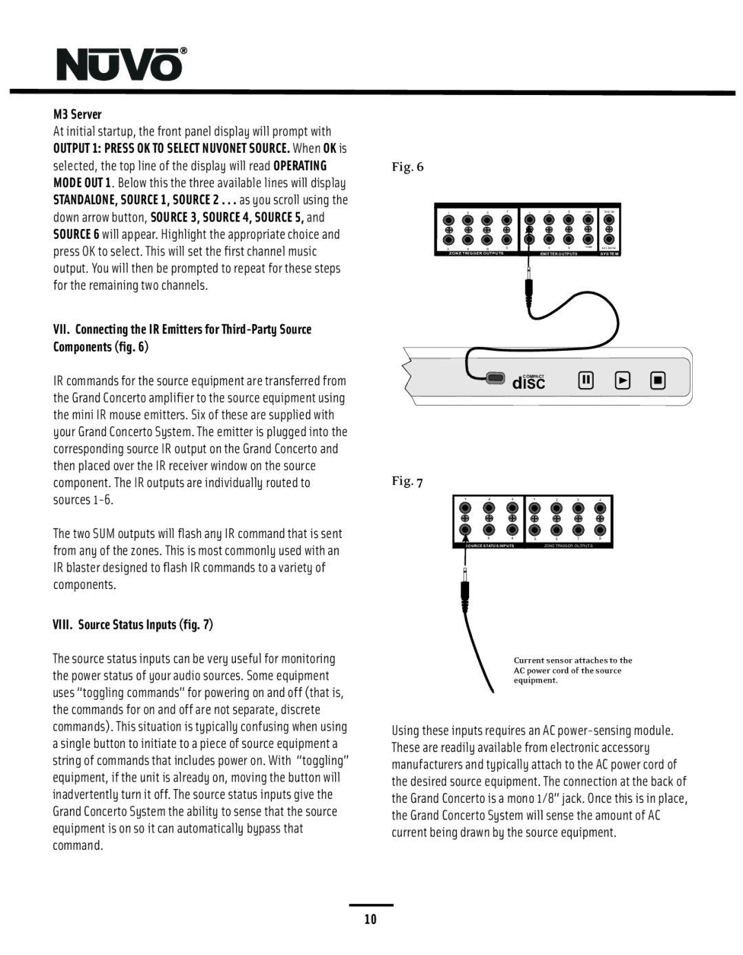 Nuvo NV-I8GMS, NV-I8GXS manual M3 Server, VIII. Source Status Inputs fig 